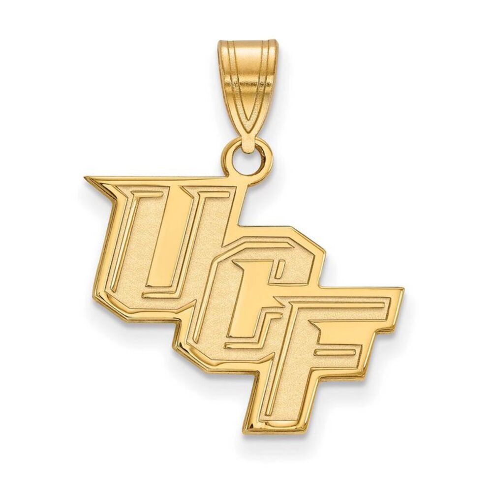 14k Gold Plated Silver Central Florida Medium 'UCF' Pendant